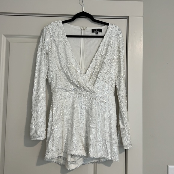 White Sequin Romper - Picture 3 of 6